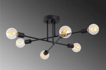 Opviq Tel Stor Loftslampe Plafond – Stue – Soveværelse – Køkken - Sort - Belysning - Lamper & indendørsbelysning - Loftlampe - Plafond