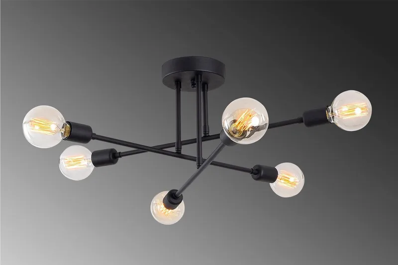 Opviq Tel Stor Loftslampe Plafond – Stue – Soveværelse – Køkken - Sort - Belysning - Lamper & indendørsbelysning - Loftlampe - Plafond