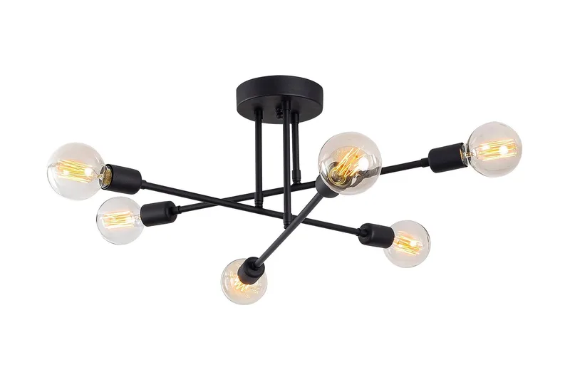 Opviq Tel Stor Loftslampe Plafond – Stue – Soveværelse – Køkken, Sort