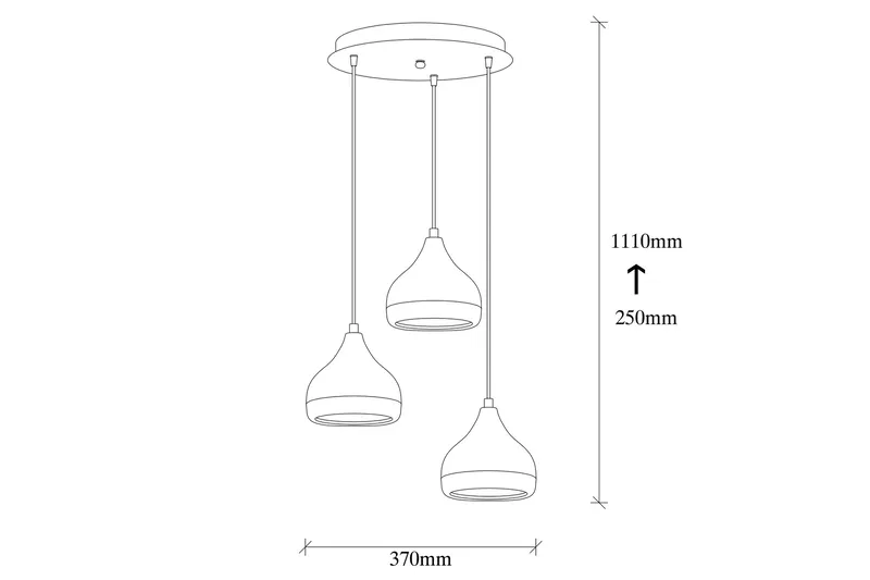 Opviq Yildo loftslampe - Sort / kobber - Belysning - Lamper & indendørsbelysning - Loftlampe - Pendellamper & hængelamper