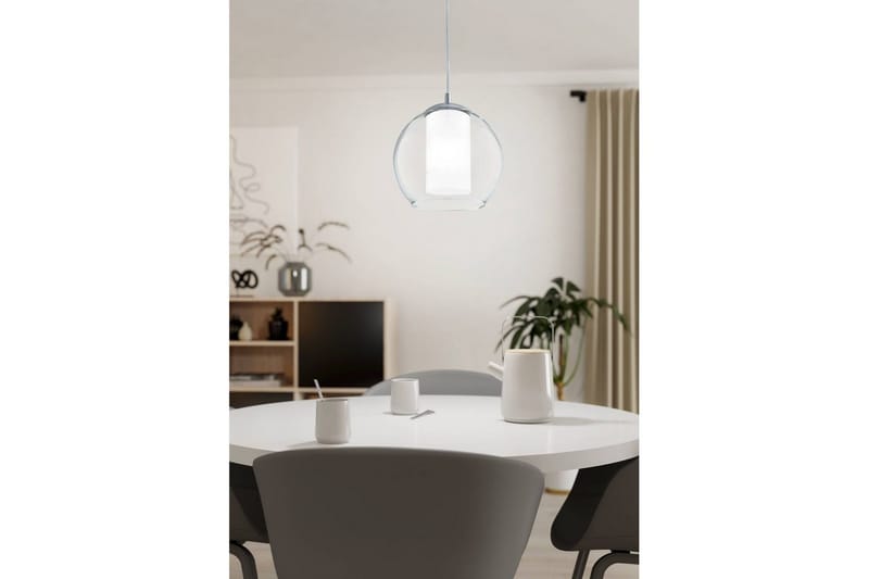 Pendel Eglo Bolsano - Hvid/Krom - Belysning - Lamper & indendørsbelysning - Loftlampe - Pendellamper & hængelamper