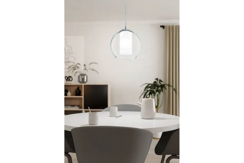 Pendel Eglo Bolsano - Hvid/Krom - Belysning - Lamper & indendørsbelysning - Loftlampe - Pendellamper & hængelamper