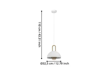 Pendel Eglo Calmanera Hvid, Messing - Hvid/Messing - Belysning - Lamper & indendørsbelysning - Loftlampe - Pendellamper & hængelamper