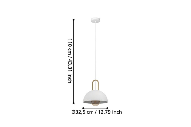 Pendel Eglo Calmanera Hvid, Messing - Hvid/Messing - Belysning - Lamper & indendørsbelysning - Loftlampe - Pendellamper & hængelamper