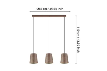 Pendel Eglo Segezia med 3 Lamper - Brun/Guld - Belysning - Lamper & indendørsbelysning - Loftlampe - Pendellamper & hængelamper