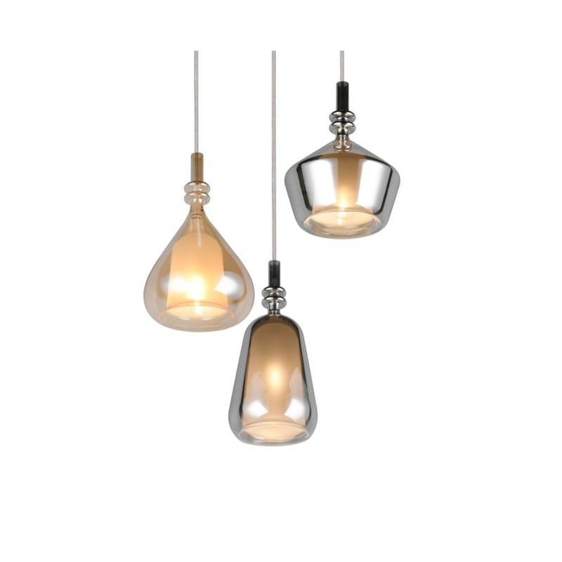 Pendel TRIO Aldea - 3 lamper/Rav/Krom - Belysning - Lamper & indendørsbelysning - Loftlampe - Pendellamper & hængelamper