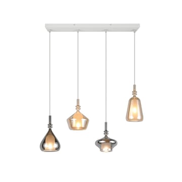 Pendel TRIO Aldea - 4 lamper/Rav/Krom - Belysning - Lamper & indendørsbelysning - Loftlampe - Pendellamper & hængelamper
