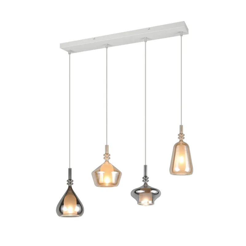 Pendel TRIO Aldea, 4 lamper/Rav/Krom