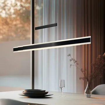 Pendel TRIO Arcola - 150 cm, Mat sort - Belysning - Lamper & indendørsbelysning - Loftlampe - Pendellamper & hængelamper