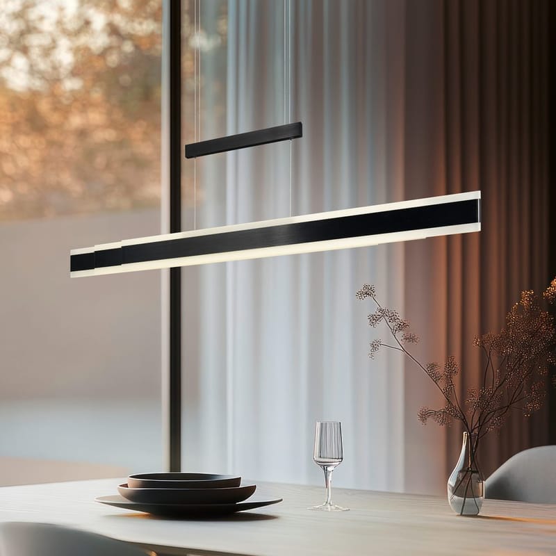 Pendel TRIO Arcola - 150 cm, Mat sort - Belysning - Lamper & indendørsbelysning - Loftlampe - Pendellamper & hængelamper