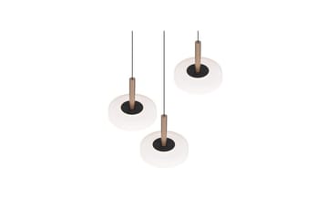 Pendel TRIO Celeste 3-dele, Mat sort/hvid/kaffebrun - 3-dele, Mat sort/hvid/kaffebrun - Belysning - Lamper & indendørsbelysning - Loftlampe - Pendellamper & hængelamper