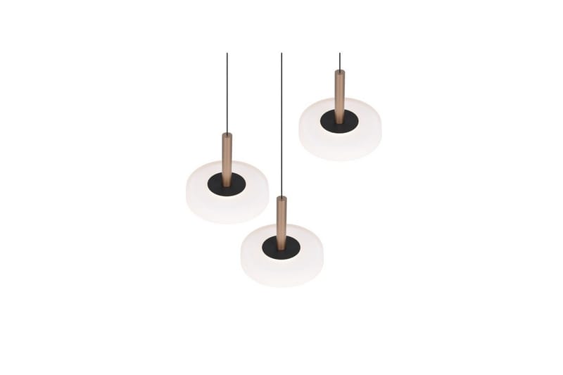 Pendel TRIO Celeste 3-dele, Mat sort/hvid/kaffebrun - 3-dele, Mat sort/hvid/kaffebrun - Belysning - Lamper & indendørsbelysning - Loftlampe - Pendellamper & hængelamper