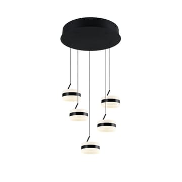 Pendel TRIO Dios - 5 lamper, Mat sort - Belysning - Lamper & indendørsbelysning - Loftlampe - Pendellamper & hængelamper