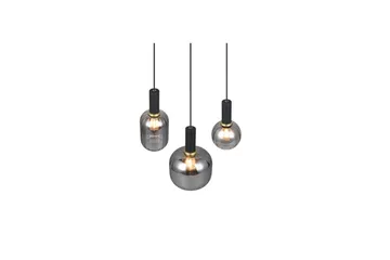 Pendel TRIO Diva 3-dele, Mat sort/krom - 3-dele, Mat sort/krom - Belysning - Lamper & indendørsbelysning - Loftlampe - Pendellamper & hængelamper