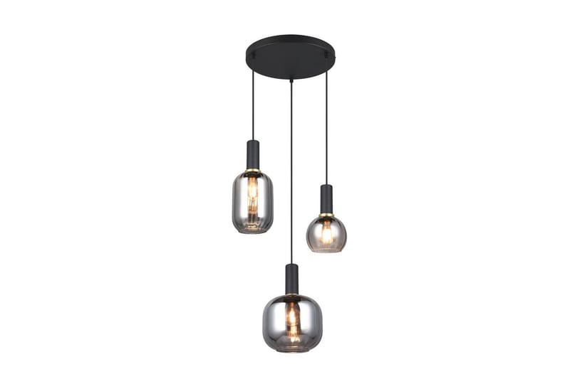 Pendel TRIO Diva 3-dele, Mat sort/krom - 3-dele, Mat sort/krom - Belysning - Lamper & indendørsbelysning - Loftlampe - Pendellamper & hængelamper