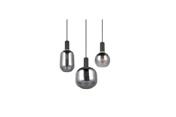 Pendel TRIO Diva 3-dele, Mat sort/krom - 3-dele, Mat sort/krom - Belysning - Lamper & indendørsbelysning - Loftlampe - Pendellamper & hængelamper