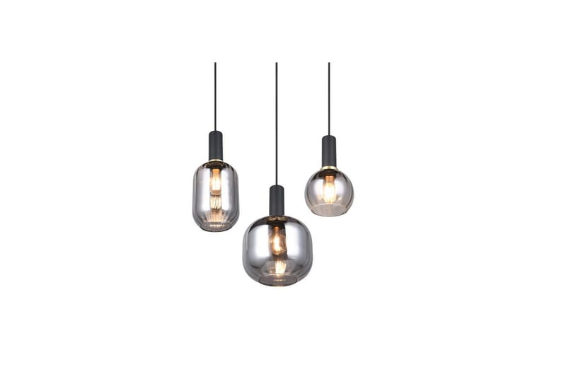 Pendel TRIO Diva 3-dele, Mat sort/krom - 3-dele, Mat sort/krom - Belysning - Lamper & indendørsbelysning - Loftlampe - Pendellamper & hængelamper