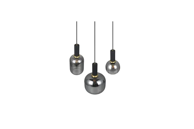Pendel TRIO Diva 3-dele, Mat sort/krom - 3-dele, Mat sort/krom - Belysning - Lamper & indendørsbelysning - Loftlampe - Pendellamper & hængelamper
