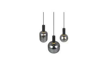 Pendel TRIO Diva 3-dele, Mat sort/krom - 3-dele, Mat sort/krom - Belysning - Lamper & indendørsbelysning - Loftlampe - Pendellamper & hængelamper