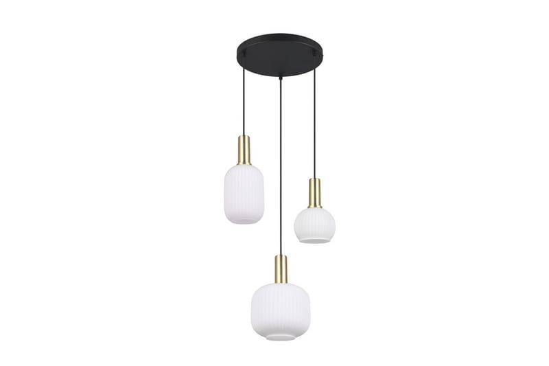 Pendel TRIO Diva 3-dele, Matmessing/hvid - 3-dele, Matmessing/hvid - Belysning - Lamper & indendørsbelysning - Loftlampe - Pendellamper & hængelamper
