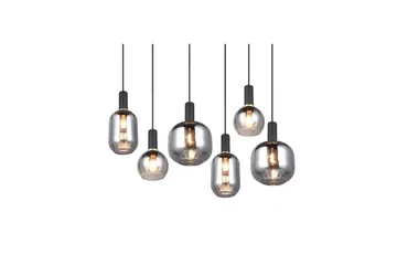 Pendel TRIO Diva 6-dele, Mat sort/krom - 6-dele, Mat sort/krom - Belysning - Lamper & indendørsbelysning - Loftlampe - Pendellamper & hængelamper
