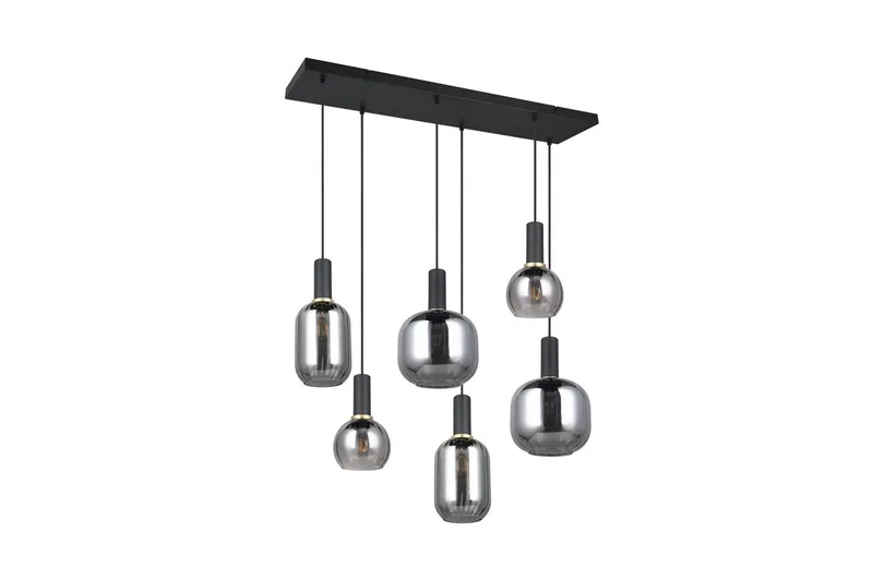 Pendel TRIO Diva 6-dele, Mat sort/krom - 6-dele, Mat sort/krom - Belysning - Lamper & indendørsbelysning - Loftlampe - Pendellamper & hængelamper