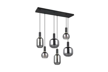 Pendel TRIO Diva 6-dele, Mat sort/krom - 6-dele, Mat sort/krom - Belysning - Lamper & indendørsbelysning - Loftlampe - Pendellamper & hængelamper