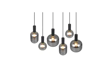 Pendel TRIO Diva 6-dele, Mat sort/krom - 6-dele, Mat sort/krom - Belysning - Lamper & indendørsbelysning - Loftlampe - Pendellamper & hængelamper