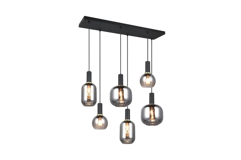 Pendel TRIO Diva 6-dele, Mat sort/krom - 6-dele, Mat sort/krom - Belysning - Lamper & indendørsbelysning - Loftlampe - Pendellamper & hængelamper