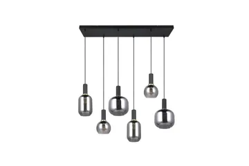 Pendel TRIO Diva 6-dele, Mat sort/krom - 6-dele, Mat sort/krom - Belysning - Lamper & indendørsbelysning - Loftlampe - Pendellamper & hængelamper