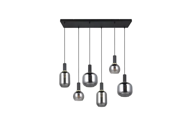 Pendel TRIO Diva 6-dele, Mat sort/krom - 6-dele, Mat sort/krom - Belysning - Lamper & indendørsbelysning - Loftlampe - Pendellamper & hængelamper