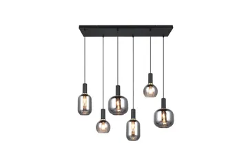 Pendel TRIO Diva 6-dele, Mat sort/krom - 6-dele, Mat sort/krom - Belysning - Lamper & indendørsbelysning - Loftlampe - Pendellamper & hængelamper
