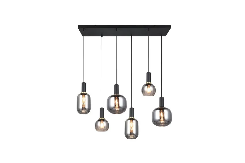 Pendel TRIO Diva 6-dele, Mat sort/krom - 6-dele, Mat sort/krom - Belysning - Lamper & indendørsbelysning - Loftlampe - Pendellamper & hængelamper
