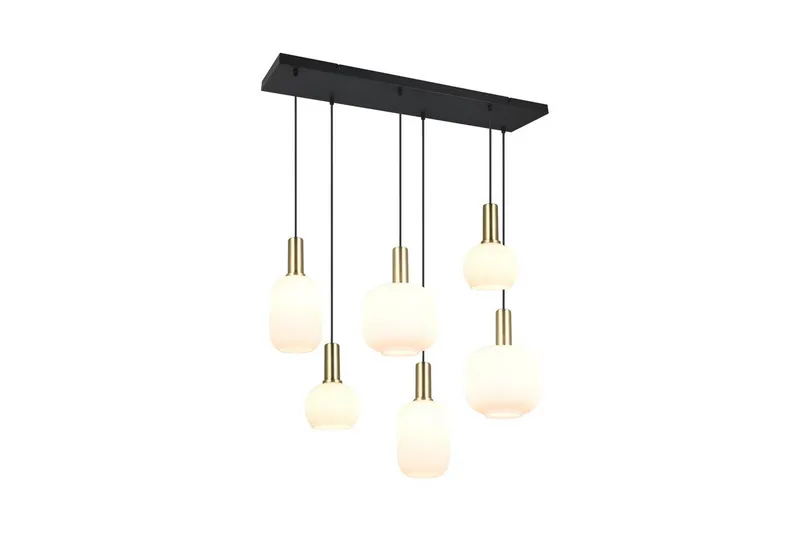 Pendel TRIO Diva 6-dele, Matmessing/hvid, 6-dele, Matmessing/hvid