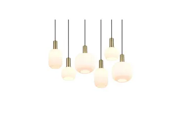 Pendel TRIO Diva 6-dele, Matmessing/hvid - 6-dele, Matmessing/hvid - Belysning - Lamper & indendørsbelysning - Loftlampe - Pendellamper & hængelamper