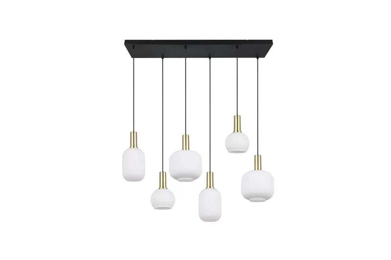 Pendel TRIO Diva 6-dele, Matmessing/hvid - 6-dele, Matmessing/hvid - Belysning - Lamper & indendørsbelysning - Loftlampe - Pendellamper & hængelamper