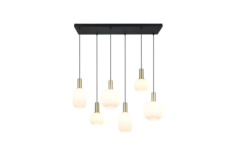 Pendel TRIO Diva 6-dele, Matmessing/hvid - 6-dele, Matmessing/hvid - Belysning - Lamper & indendørsbelysning - Loftlampe - Pendellamper & hængelamper