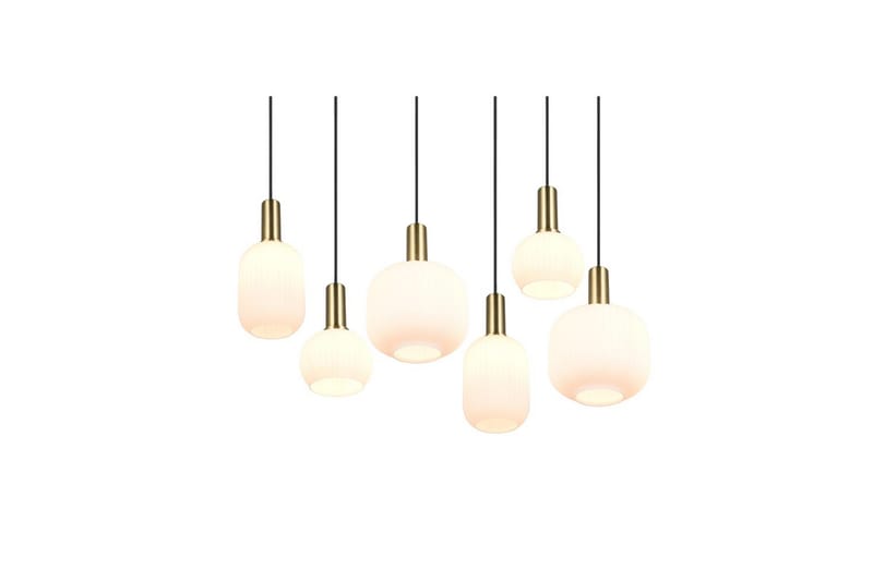 Pendel TRIO Diva 6-dele, Matmessing/hvid - 6-dele, Matmessing/hvid - Belysning - Lamper & indendørsbelysning - Loftlampe - Pendellamper & hængelamper