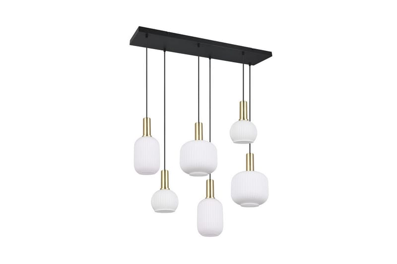 Pendel TRIO Diva 6-dele, Matmessing/hvid - 6-dele, Matmessing/hvid - Belysning - Lamper & indendørsbelysning - Loftlampe - Pendellamper & hængelamper