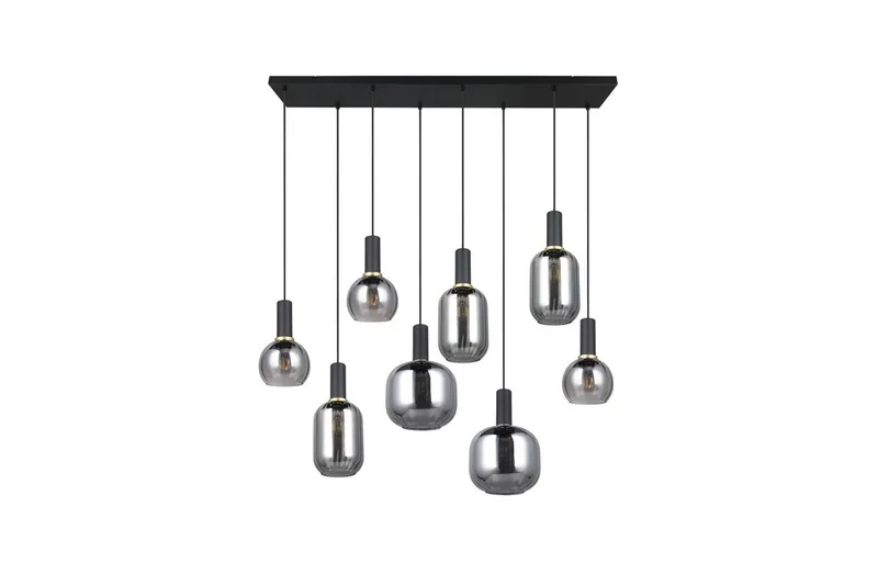 Pendel TRIO Diva 8-delt, Mat sort/krom - 8-delt, Mat sort/krom - Belysning - Lamper & indendørsbelysning - Loftlampe - Pendellamper & hængelamper