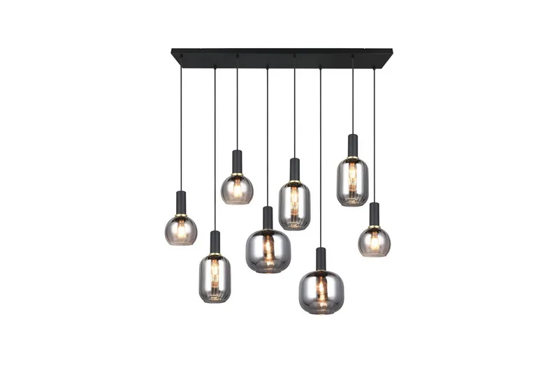 Pendel TRIO Diva 8-delt, Mat sort/krom - 8-delt, Mat sort/krom - Belysning - Lamper & indendørsbelysning - Loftlampe - Pendellamper & hængelamper