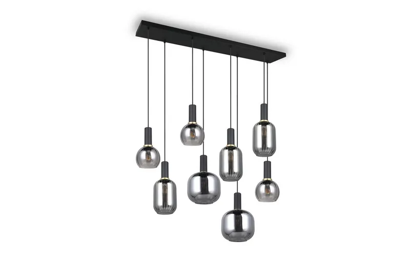 Pendel TRIO Diva 8-delt, Mat sort/krom - 8-delt, Mat sort/krom - Belysning - Lamper & indendørsbelysning - Loftlampe - Pendellamper & hængelamper