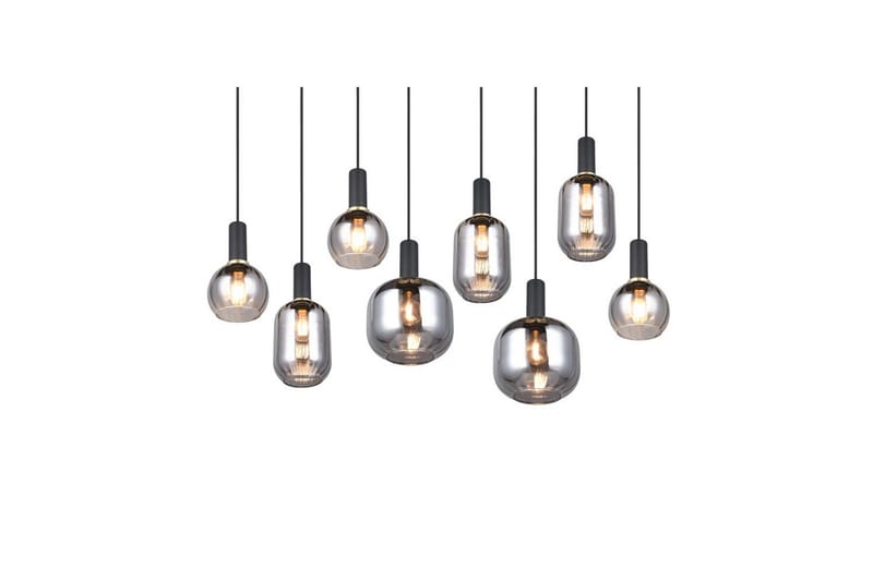 Pendel TRIO Diva 8-delt, Mat sort/krom - 8-delt, Mat sort/krom - Belysning - Lamper & indendørsbelysning - Loftlampe - Pendellamper & hængelamper