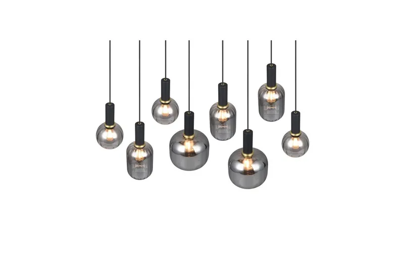 Pendel TRIO Diva 8-delt, Mat sort/krom - 8-delt, Mat sort/krom - Belysning - Lamper & indendørsbelysning - Loftlampe - Pendellamper & hængelamper