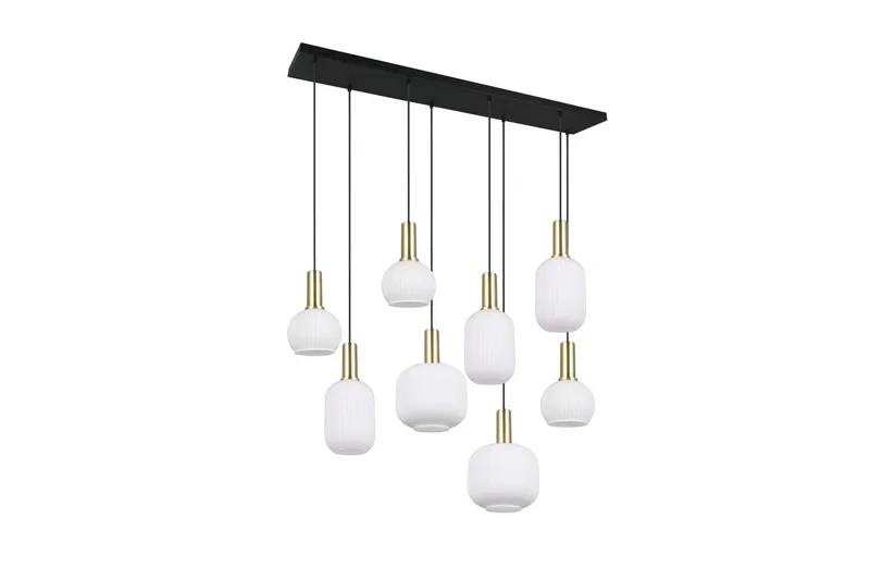 Pendel TRIO Diva 8-delt, Matmessing/hvid - 8-delt, Matmessing/hvid - Belysning - Lamper & indendørsbelysning - Loftlampe - Pendellamper & hængelamper