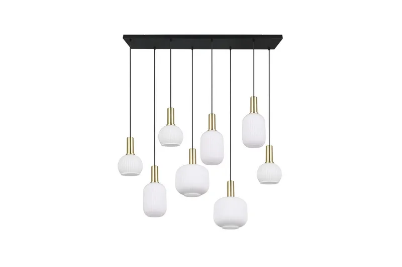 Pendel TRIO Diva 8-delt, Matmessing/hvid - 8-delt, Matmessing/hvid - Belysning - Lamper & indendørsbelysning - Loftlampe - Pendellamper & hængelamper