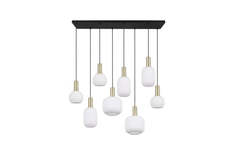 Pendel TRIO Diva 8-delt, Matmessing/hvid - 8-delt, Matmessing/hvid - Belysning - Lamper & indendørsbelysning - Loftlampe - Pendellamper & hængelamper