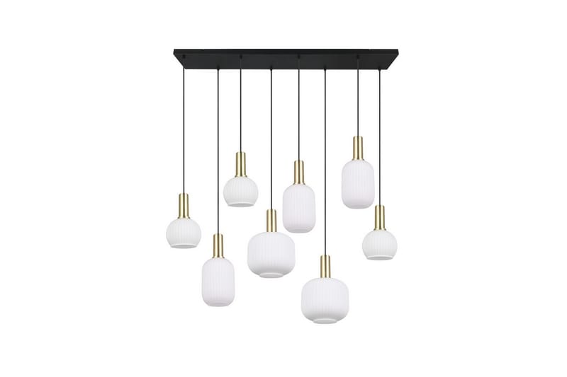 Pendel TRIO Diva 8-delt, Matmessing/hvid - 8-delt, Matmessing/hvid - Belysning - Lamper & indendørsbelysning - Loftlampe - Pendellamper & hængelamper