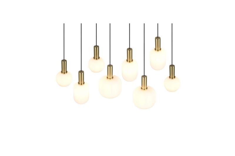 Pendel TRIO Diva 8-delt, Matmessing/hvid - 8-delt, Matmessing/hvid - Belysning - Lamper & indendørsbelysning - Loftlampe - Pendellamper & hængelamper