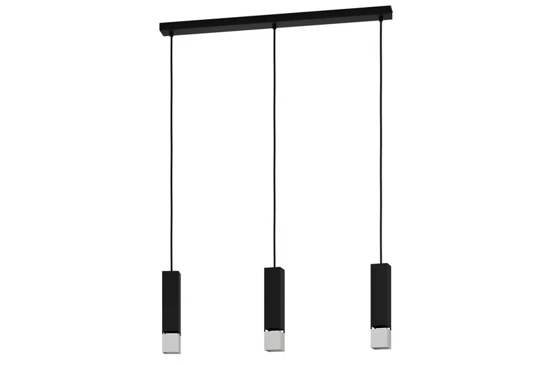 Pendellampe Eglo Butrano med 3 Lamper, Sort/Sølv